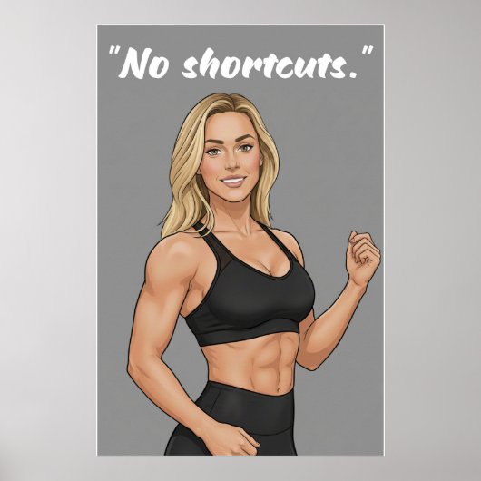 No Shortcuts – Fitness Motivation Poster ポスター (正面)