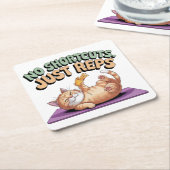 No Shortcuts. Just Reps スクエアペーパーコースター (アングル)