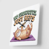 No Shortcuts. Just Reps スクエア壁時計 (傾斜)