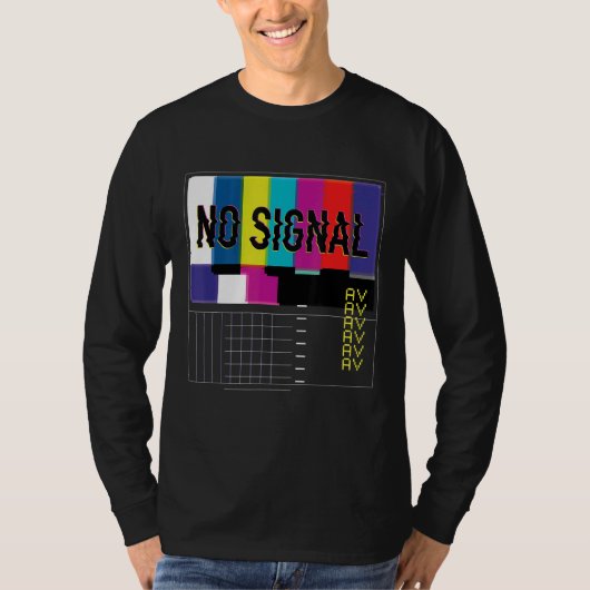 No Signal クール VaporwaveおもしろいレトロTv 80s Tシャツ (正面)