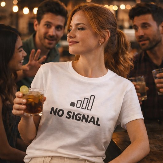 No Signal Minimal Tech Humor T-Shirt Tシャツ