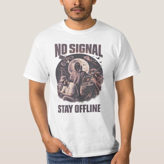NO SIGNAL – STAY OFFLINE Tシャツ (正面)