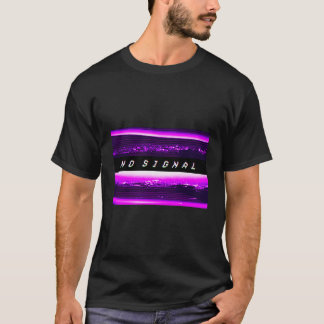 No Signal Synthwave Vaporwaveレトログリッチ効果 Tシャツ