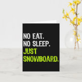 No sleep食べ Repeat Just Snowboardスノーボード カード (黄色い花)