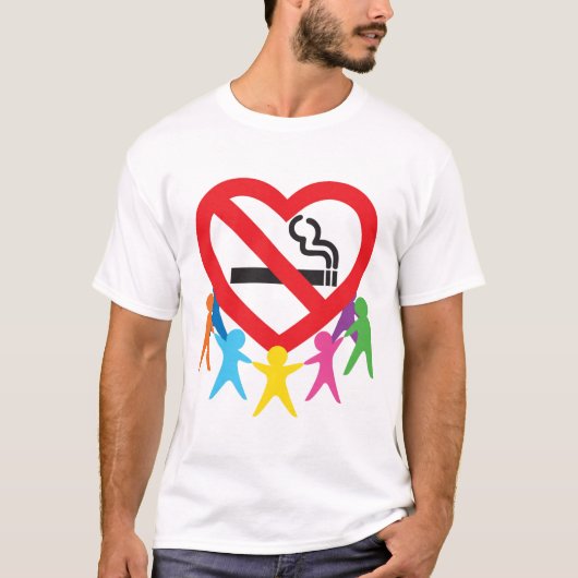 No-smoking heart T Tシャツ (正面)