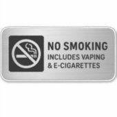No Smoking Includes Vaping & E-Cigarettes Sign シール (正面)