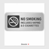No Smoking Includes Vaping & E-Cigarettes Sign シール (シート)