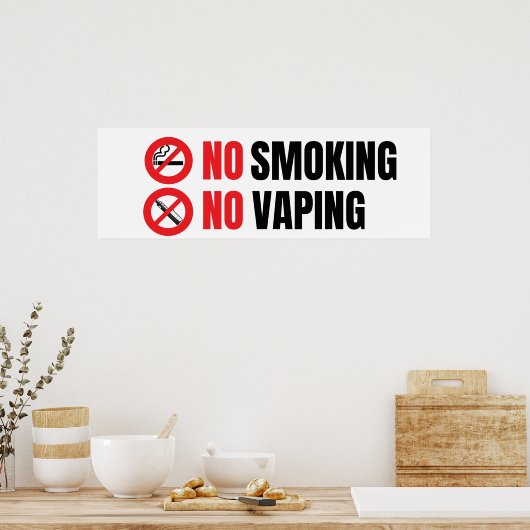 No Smoking No Vaping ポスター (キッチン)