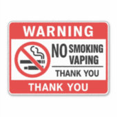 No Smoking No Vaping Sign - Public Health Awarenes シール (正面)