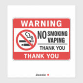 No Smoking No Vaping Sign - Public Health Awarenes シール (シート)
