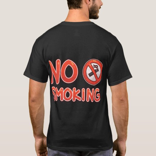 No Smoking Sign - Minimalist Bold Graphic Tシャツ (裏面)