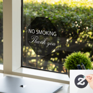 No Smoking Thank You Custom Window Cling ウィンドウサイン