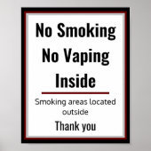 No Smoking Vaping Sign Poster 3 Custom Text Areas ポスター (正面)