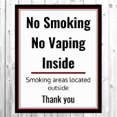 No Smoking Vaping Sign Poster 3 Custom Text Areas ポスター