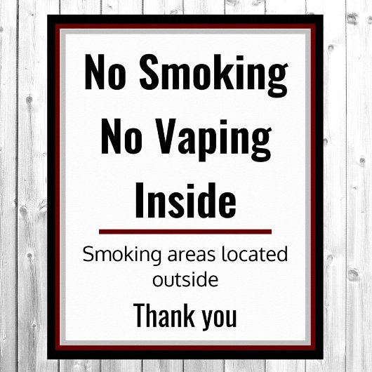 No Smoking Vaping Sign Poster 3 Custom Text Areas ポスター