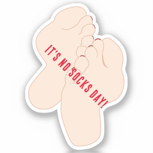 No Socks Day足 シール (正面)