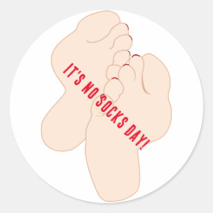 No Socks Day足 ラウンドシール