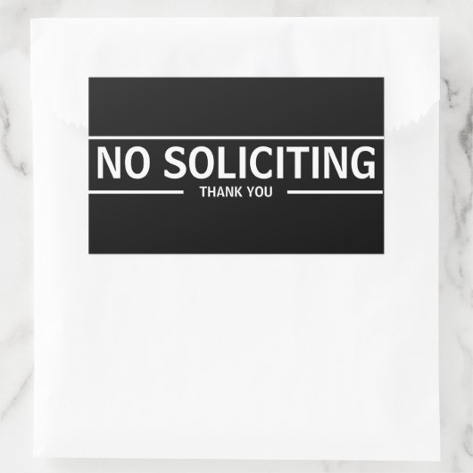 NO SOLICITING 長方形シール (バッグ)
