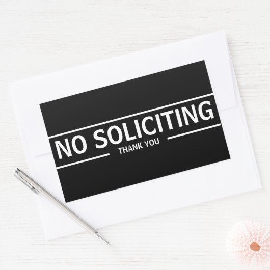 NO SOLICITING 長方形シール (封筒)