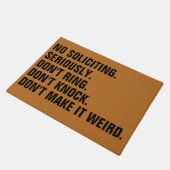 No Soliciting Don’t Make It Weird ドアマット (アングル)