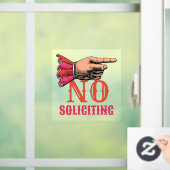 No Soliciting Pointing Hand Fun Window Cling ウィンドウサイン (ホーム)
