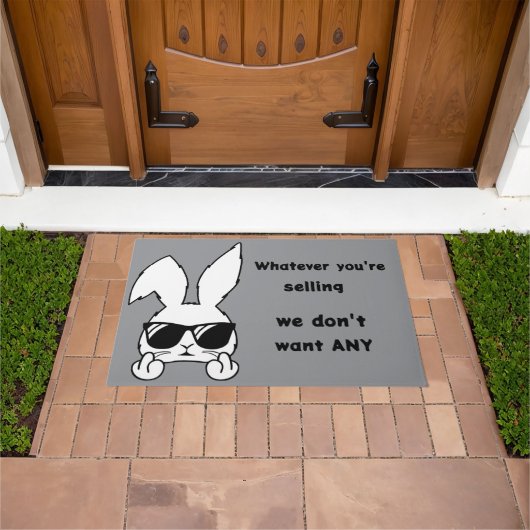 NO SOLICITING RABBIT ドアマット (室外)