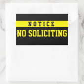 No Soliciting [Seal] 長方形シール (バッグ)