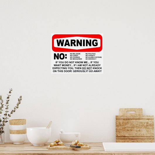 No Solicitors警告標識 ポスター (キッチン)