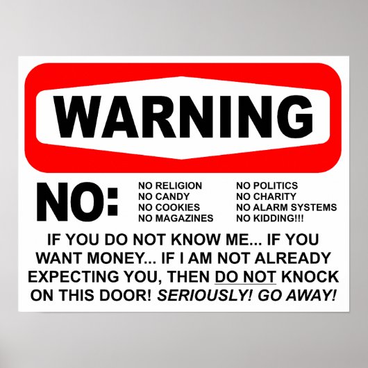 No Solicitors警告標識 ポスター (正面)