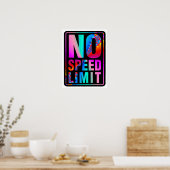 No Speed Limit (1) with Fractal Art ポスター (キッチン)