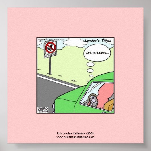 No Squid Zone 笑わされる Cartoon Poster ポスター (正面)