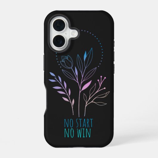 No Start - No Win (mostly black) iPhone 16ケース (裏面)