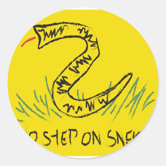 No Step On Snek Gadsden Flag ラウンドシール (正面)