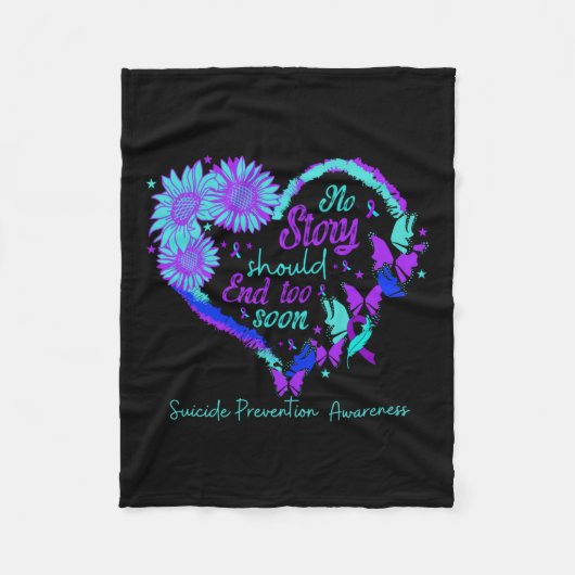 No Story Should End Too Soon Heart Women Suicide P フリースブランケット (正面)