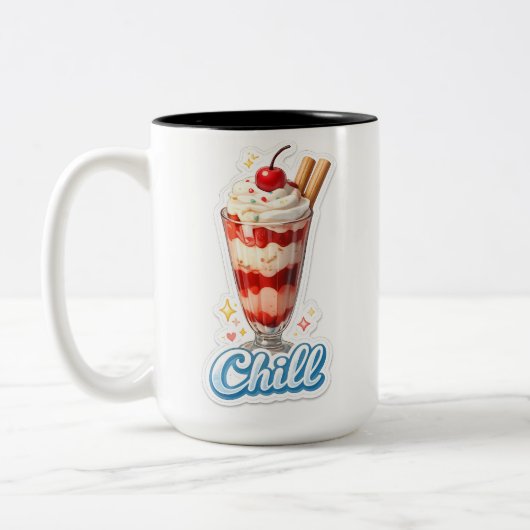 No strawberry parfait two tone coffee mug ツートーンマグカップ (左)