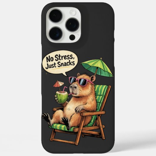 No Stress, Just Snacks – Cute Capybara Summer Vaca Case-Mate iPhoneケース (裏面)