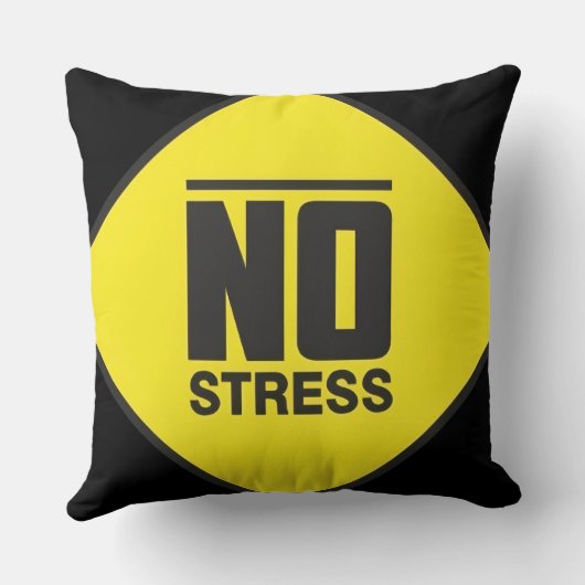 No Stress Throw Pillow クッション (裏面)