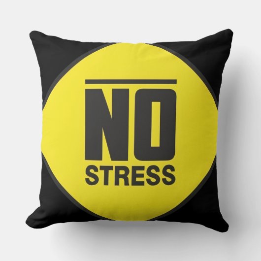 No Stress Throw Pillow クッション (正面)