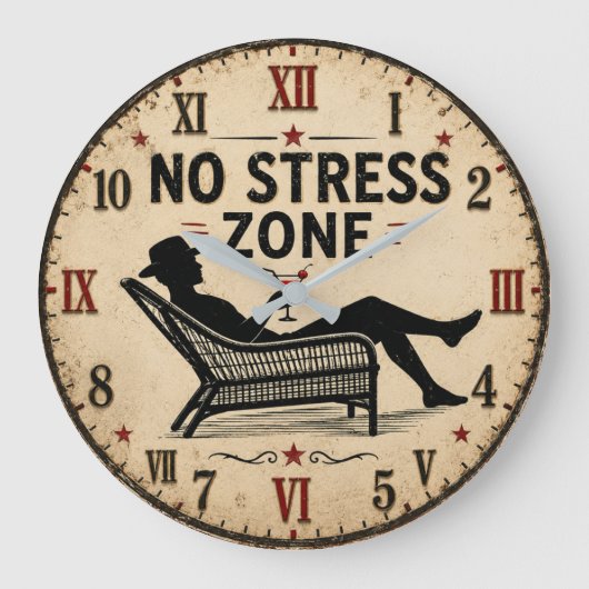 No Stress Zone  ラージ壁時計 (正面)