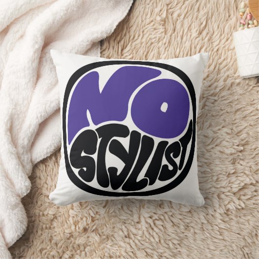 NO STYLIST double purp emblem Throw Pillow クッション (ブランケット)
