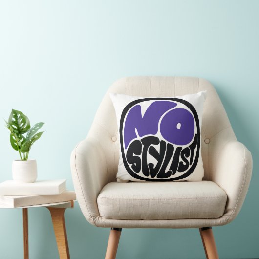 NO STYLIST double purp emblem Throw Pillow クッション (椅子)