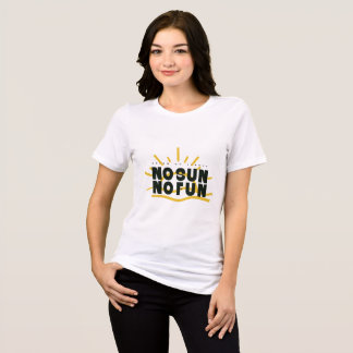 No Sun No Fun - レトロサマータイポグラフィーの名言 トライブレンドTシャツ
