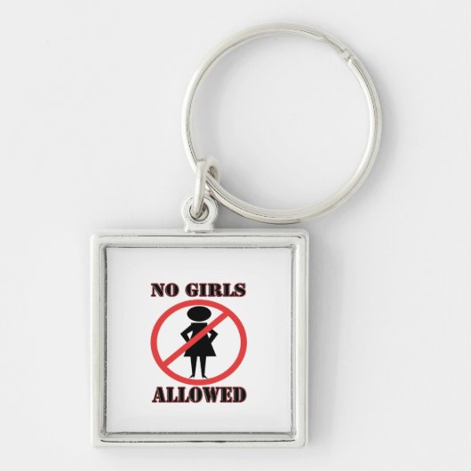 no symbol pictogram No Girls Allowed キーホルダー (正面)