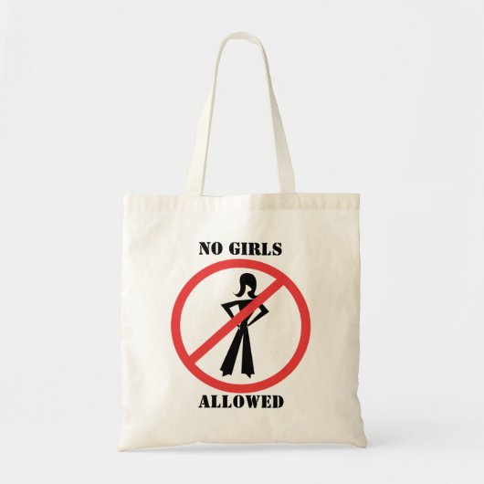 no symbol pictogram No Girls Allowed トートバッグ (正面)