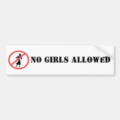 no symbol pictogram No Girls Allowed バンパーステッカー (正面)