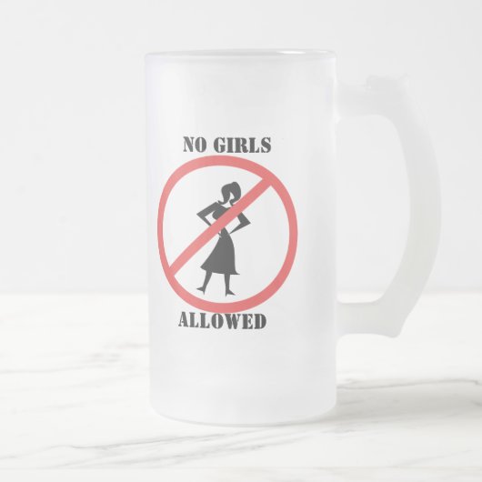 no symbol pictogram No Girls Allowed フロストグラスビールジョッキ (右)