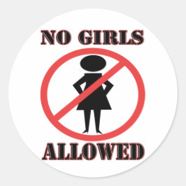no symbol pictogram No Girls Allowed ラウンドシール