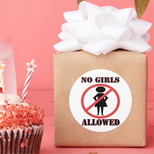no symbol pictogram No Girls Allowed ラウンドシール (パーティー)