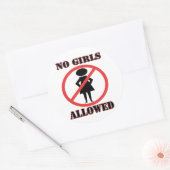 no symbol pictogram No Girls Allowed ラウンドシール (封筒)