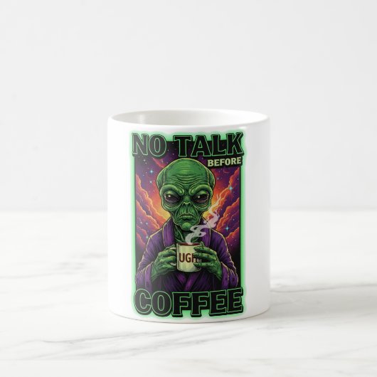 NO TALK BEFORE COFFEE Alien コーヒーマグカップ (中央)